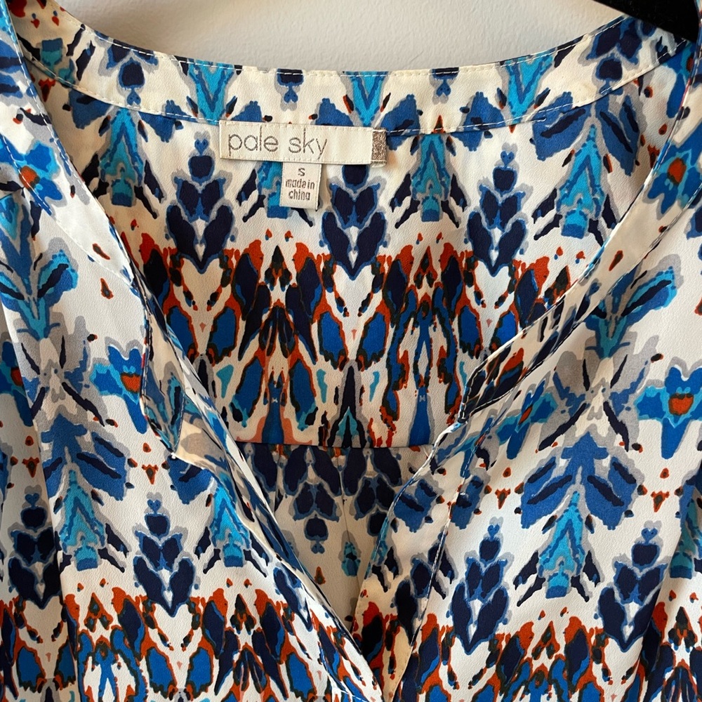 Blue Patterned Blouse - image 2